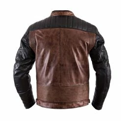 Helstons Cruiser Camel-Black Leather Motorcycle Jacket Jackets