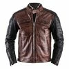 Helstons Cruiser Camel-Black Leather Motorcycle Jacket Jackets