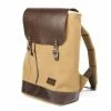 Helstons Backpack Canvas Brown Leather Back Packs/Bags