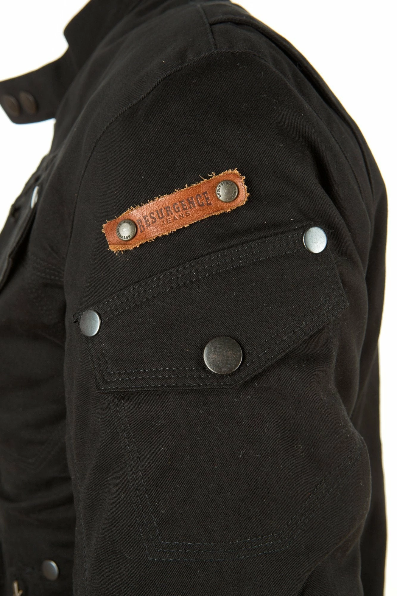 Resurgence Gear Inc. Resurgence Gear Rocker Men's Denim Style Jacket - Black 5 Resurgence Gear Inc. Resurgence Gear Rocker Men's Denim Style Jacket - Black