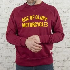 Sweat Shirts Age Of Glory Vintage Raglan Sweatshirt - Burgundy
