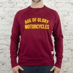 Sweat Shirts Age Of Glory Vintage Raglan Sweatshirt - Burgundy