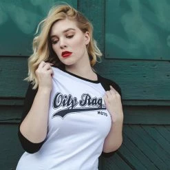 Oily Rag Clothing Moto Raglan 3/4 Length Sleeve T'Shirt Long Sleeve T's 12 Oily Rag Clothing Moto Raglan 3/4 Length Sleeve T'Shirt Long Sleeve T's