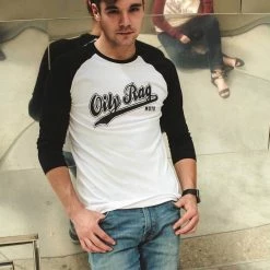 Oily Rag Clothing Moto Raglan 3/4 Length Sleeve T'Shirt Long Sleeve T's 10 Oily Rag Clothing Moto Raglan 3/4 Length Sleeve T'Shirt Long Sleeve T's