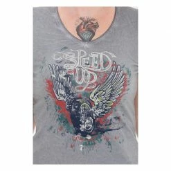 Queen Kerosine Queen Kerosin - Speed Up - T-shirt - Grey Ladies