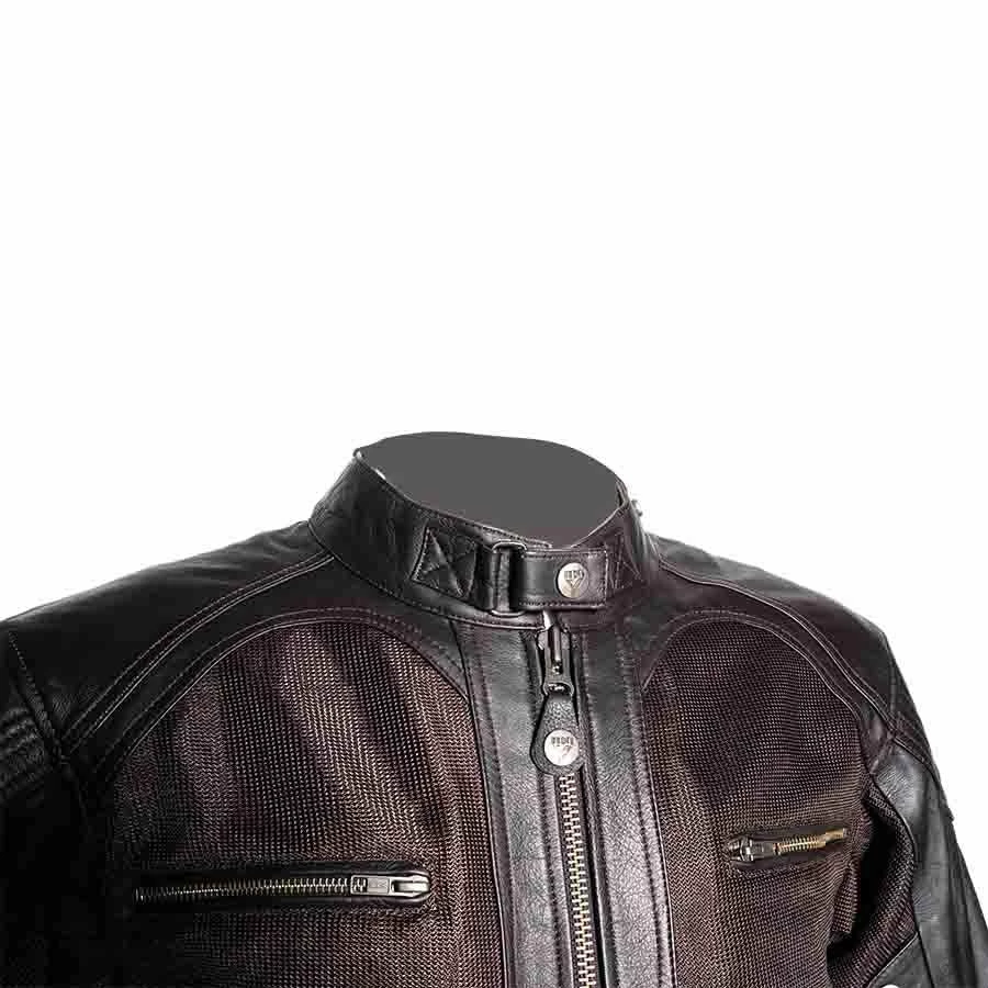 By City Men's Sahara Venty II Mesh Leather Jacket 4 By City Men's Sahara Venty II Mesh Leather Jacket