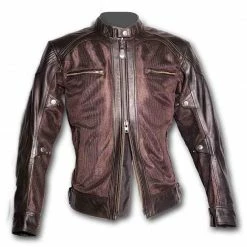 By City Men's Sahara Venty II Mesh Leather Jacket 9 By City Men's Sahara Venty II Mesh Leather Jacket