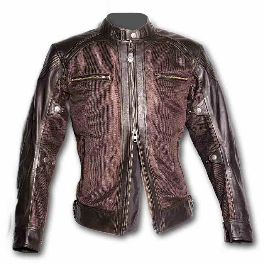 By City Men's Sahara Venty II Mesh Leather Jacket 5 By City Men's Sahara Venty II Mesh Leather Jacket
