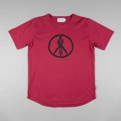 Kytone Peace T-shirt - Black On Red Short Sleeve T's
