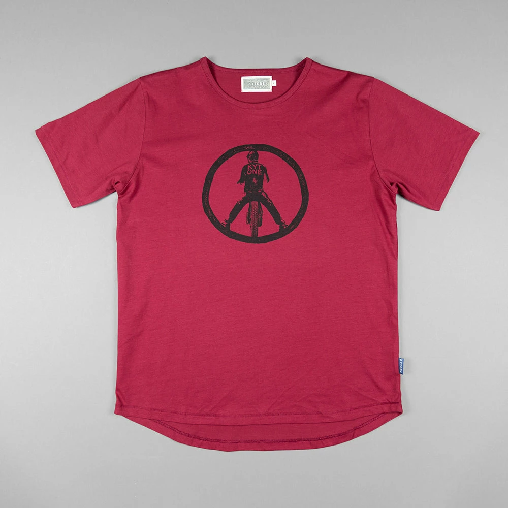 Kytone Peace T-shirt - Black On Red Short Sleeve T's 1 Kytone Peace T-shirt - Black On Red Short Sleeve T's