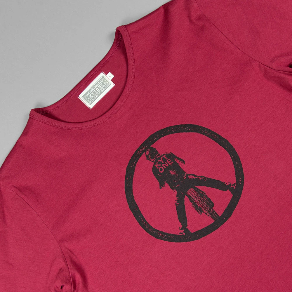 Kytone Peace T-shirt - Black On Red Short Sleeve T's 3 Kytone Peace T-shirt - Black On Red Short Sleeve T's