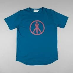 Kytone Peace T-shirt - Red On Blue Short Sleeve T's
