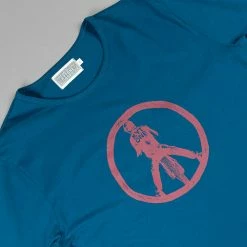 Kytone Peace T-shirt - Red On Blue Short Sleeve T's