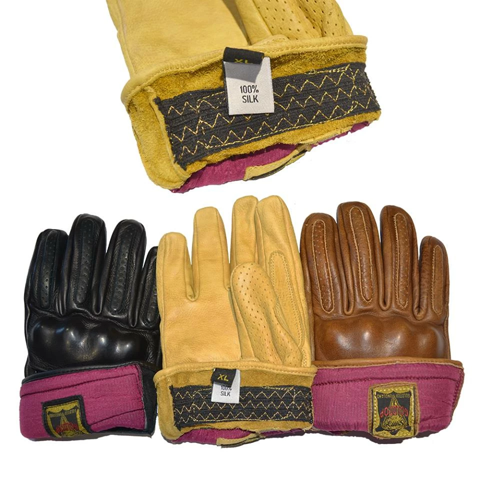 Gloves GOLDTOP Silk Lined VICEROY Waxed Leather Glove - Brown 2 Gloves GOLDTOP Silk Lined VICEROY Waxed Leather Glove - Brown