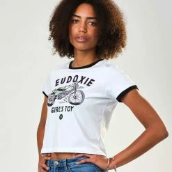 Eudoxie Bianca Crop Top Short Sleeve T's