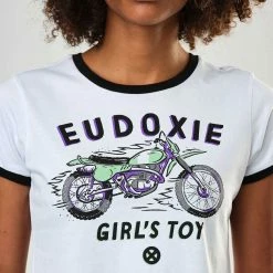Eudoxie Bianca Crop Top Short Sleeve T's