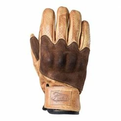 FUEL MOTORCYCLES Fuel Rodeo Gloves - Yellow Leather