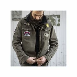 Holy Freedom - Lieutenant Motorcycle Shirt/Jacket Military Green