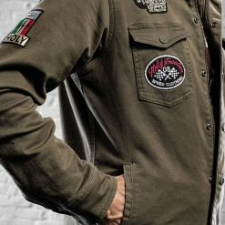 Holy Freedom - Lieutenant Motorcycle Shirt/Jacket Military Green