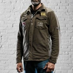 Holy Freedom - Lieutenant Motorcycle Shirt/Jacket Military Green