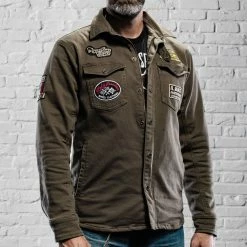 Holy Freedom - Lieutenant Motorcycle Shirt/Jacket Military Green