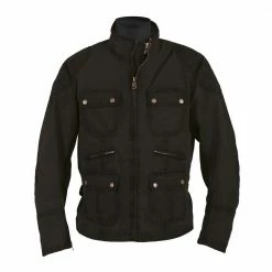 Jackets Helstons HUNT Waxed Cotton Motorcycle Jacket - BLACK