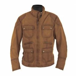 Helstons HUNT Waxed Cotton Motorcycle Jacket - Oak Jackets