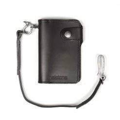 Gifts Helstons MOON Leather Wallet With Lanyard - Black