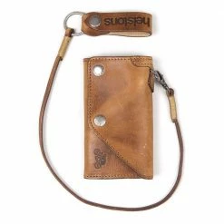 Gifts Helstons OLD Leather Wallet With Lanyard - Tan