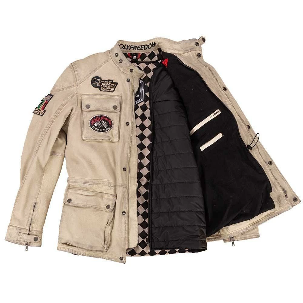 Jackets Holy Freedom Quattro White Men's Leather Jacket 2 Jackets Holy Freedom Quattro White Men's Leather Jacket