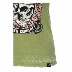 Queen Kerosine Ladies Queen Kerosin - No Gas No Glory - T-shirt - Olive