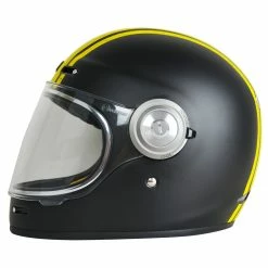 Origine Vega Motorcycle Helmet - Custom Matt Black/Yellow Helmets