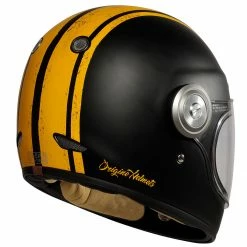 Origine Vega Motorcycle Helmet - Custom Matt Black/Yellow Helmets