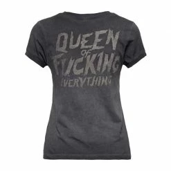 Queen Kerosine Queen Kerosin - Queen Of F**king Everything - T-shirt - Grey/Black Ladies
