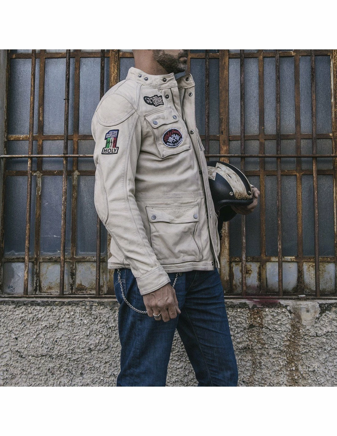 Jackets Holy Freedom Quattro White Men's Leather Jacket 9 Jackets Holy Freedom Quattro White Men's Leather Jacket