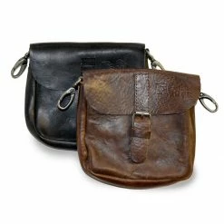 Rokker Vintage Collection Rokker Belt Bag In Black Or Brown Leather Back Packs/Bags