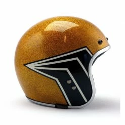 Roeg X 13 1/2 Skull Bucket JETT Helmet - Gold Metal Flake Helmets