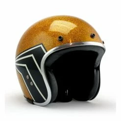 Roeg X 13 1/2 Skull Bucket JETT Helmet - Gold Metal Flake Helmets