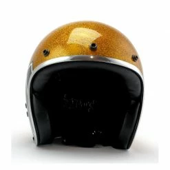 Roeg X 13 1/2 Skull Bucket JETT Helmet - Gold Metal Flake Helmets